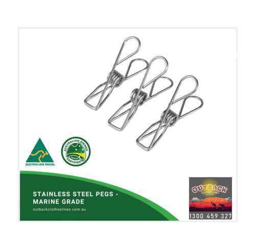 Marine Grade Stainless Steel Clothes Pegs